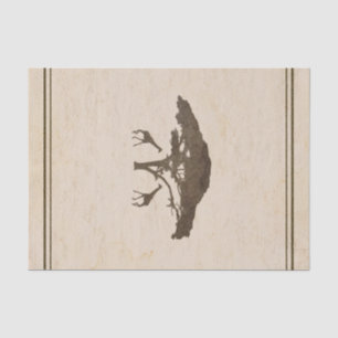 Giraffes Vintage Old World Safari Custom Gift Wrap Tissue Paper