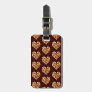 Giraffic Hearts Tiled Pattern Luggage Tag