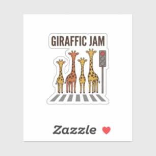 Giraffic Jam Funny Giraffe Crossing Vintage Vector