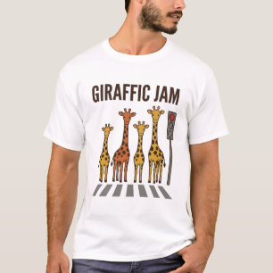 Giraffic Jam Funny Giraffe Crossing Vintage Vector T-Shirt