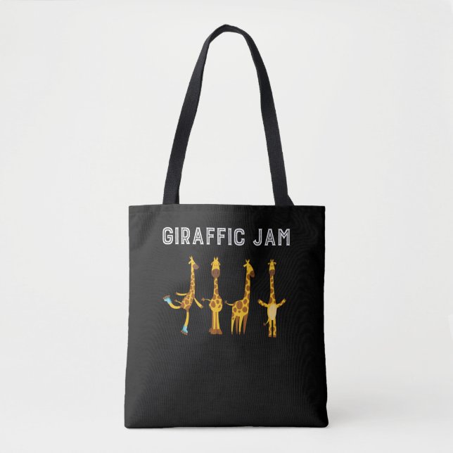 Giraffic Jam Giraffe Inline Skating Zoo Animal Tote Bag (Front)