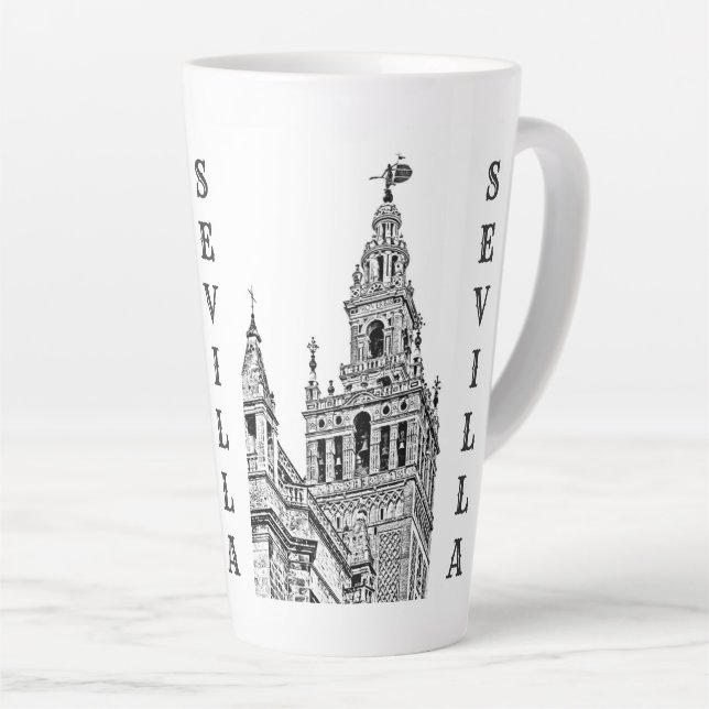 Giralda Sevilla Cathedral. Andalusia, Spain. Latte Mug (Right Angle)