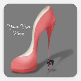 Girant Red Stiletto - Heel Dancer Square Sticker
