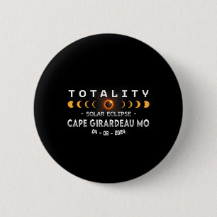 Girardeau Mo Total Solar Eclipse 2024 6 Cm Round Badge