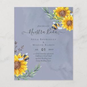 Girasoles de Invitación de Boda Económica Bilingüe Flyer