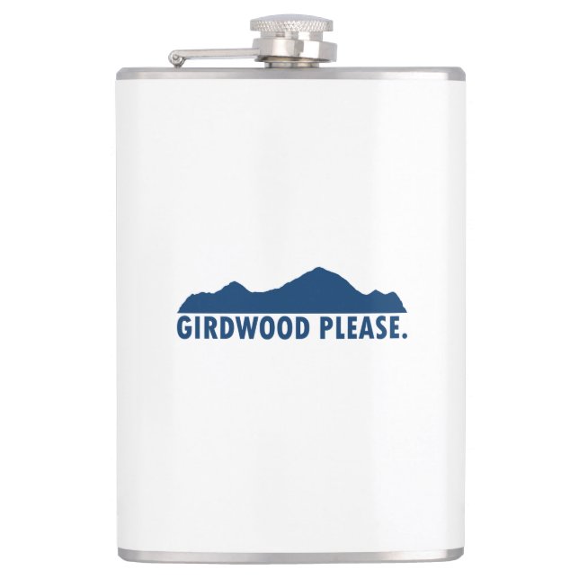 Girdwood Alaska Please Hip Flask (Front)