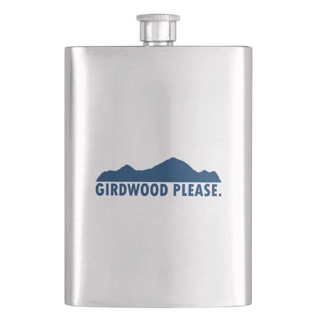 Girdwood Alaska Please Hip Flask (Front)