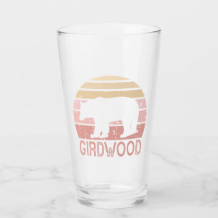Girdwood Alaska Retro Bear Glass