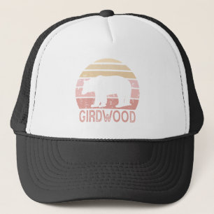 Girdwood Alaska Retro Bear Trucker Hat