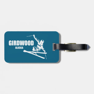 Girdwood Alaska Skier Luggage Tag