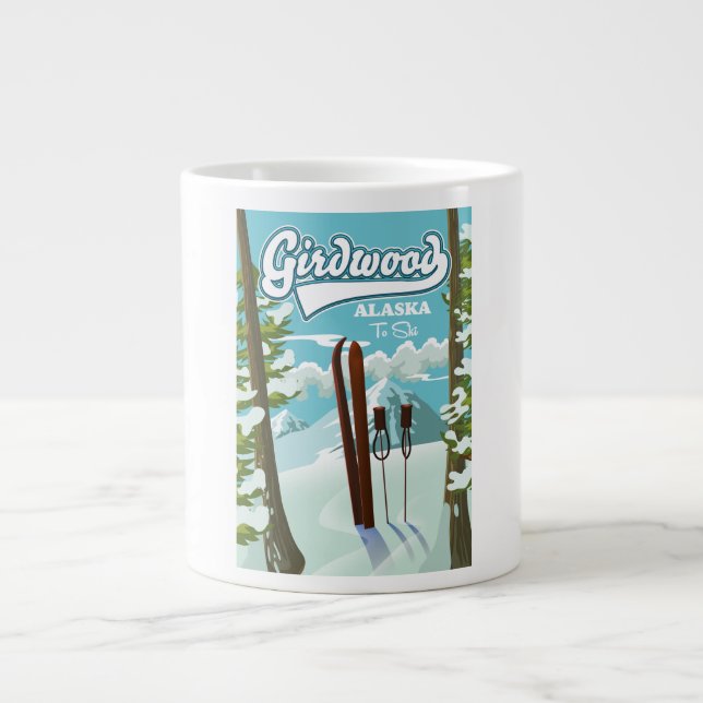 Girdwood Alaska to ski Large Coffee Mug (Front)