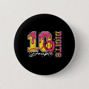Girl 10 Double Digits 10th Birthday Ice Cream Soft 6 Cm Round Badge
