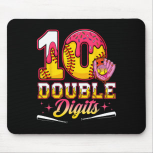 Girl 10 Double Digits 10th Birthday Ice Cream Soft Mouse Pad