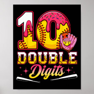 Girl 10 Double Digits 10th Birthday Ice Cream Soft Poster