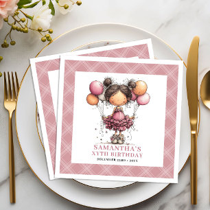 Girl 12th Birthday Funny Whimsical Quirky Pink Napkin