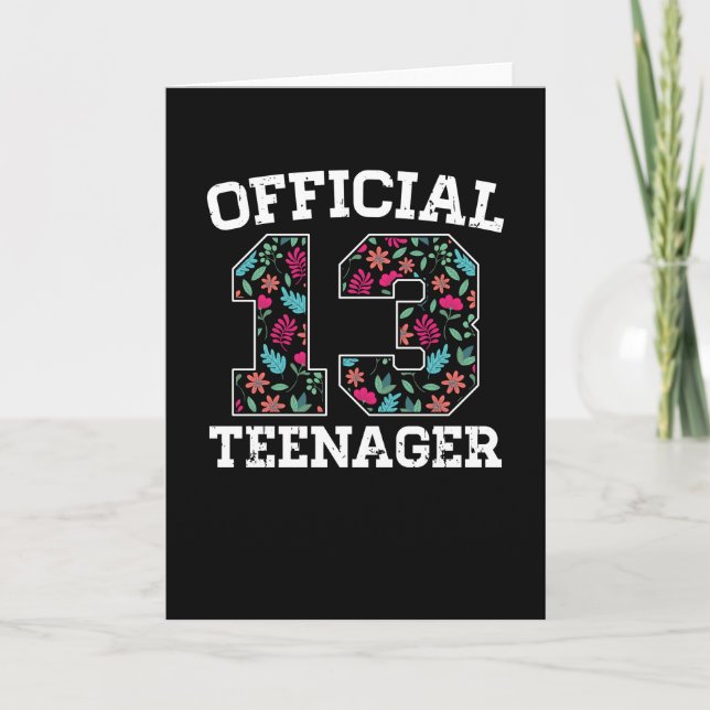 Girl 13th Birthday Official Teenager Card (Front)