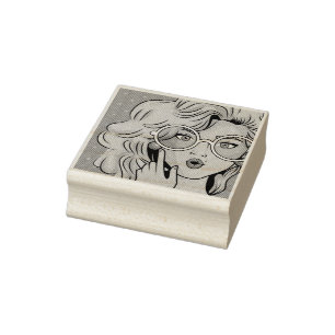Girl #1 rubber stamp