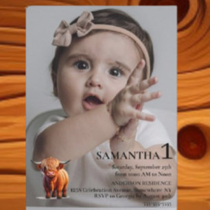  Girl 1st Birthday Celebration Invitation