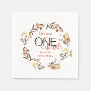 Girl 1st Birthday Little Miss Onederful Napkin