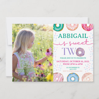 Girl 2nd Birthday Invitation Two Sweet Doughnut Ph