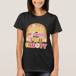 Girl 2nd Birthday Retro Boho Rainbow Sister Two Gr T-Shirt
