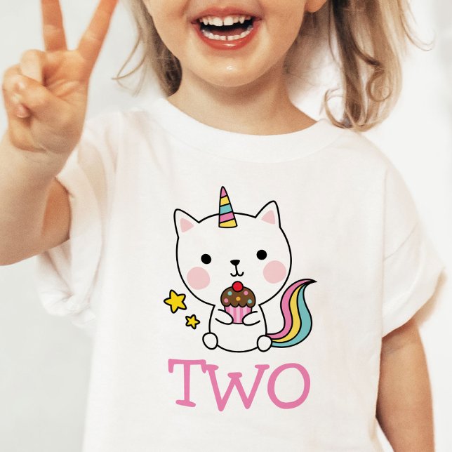 Girl 2nd Birthday Two Cat Unicorn T-Shirt (Creator Uploaded)