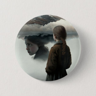 girl 6 cm round badge