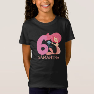Girl 6th Birthday party mermaid T-Shirt