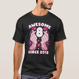 Girl 8th birthday, born 2015, K-pop heart, Sarangh T-Shirt