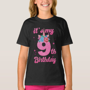 Girl 9 Year Old Gifts, 9th Birthday Girls. T-Shirt