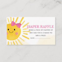 Girl A Little Ray of Sunshine Diaper Raffle