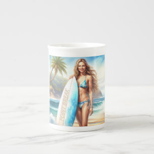 Girl Action Point Break Bone China Mug