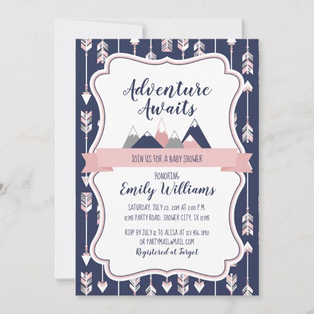 Girl Adventure Baby Shower Invitation (Front)