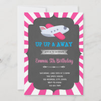 Girl aeroplane invitation