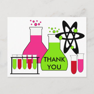 Girl All About Science Thank You Postcard
