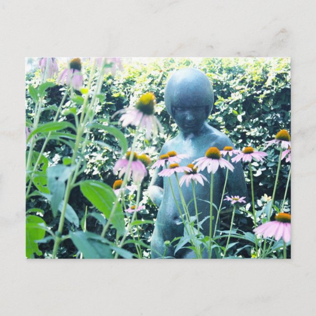 Girl Among Flowers Postcard (Front)