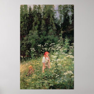Girl among the wild flowers, 1880 poster