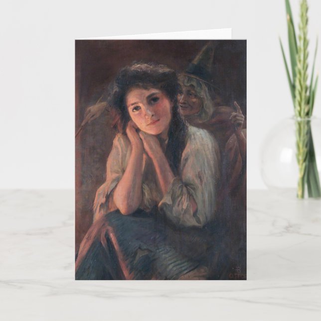 Girl and a Witch by Beatrice Offor Card (Front)