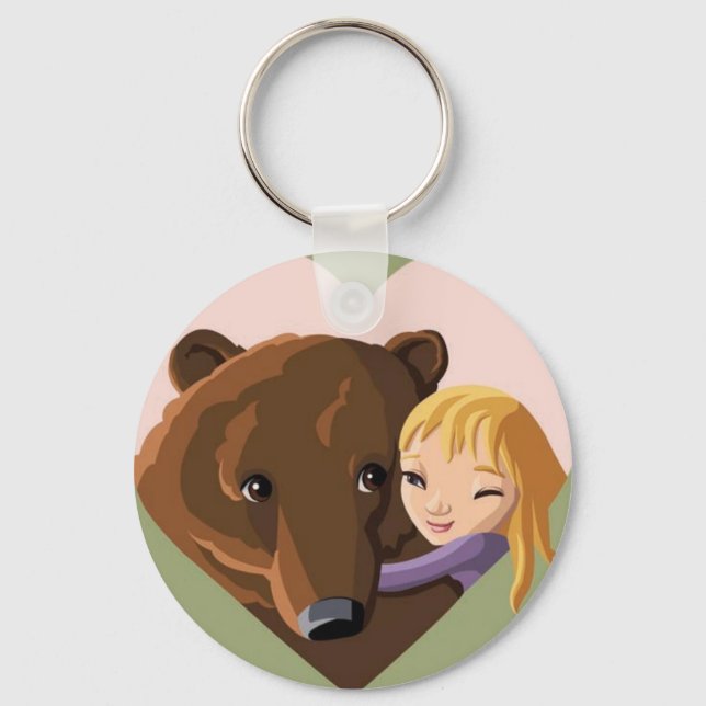 Girl and Bear Key Ring (Front)