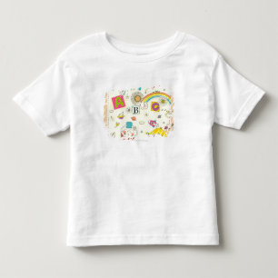 Girl and boy playing by blackboard toddler T-Shirt