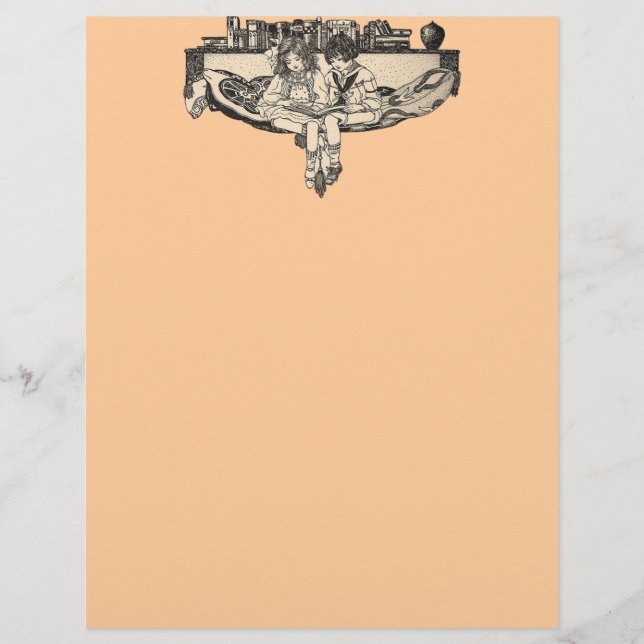 Girl and Boy Reading (Front)