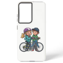 Girl and Boy with bicycle