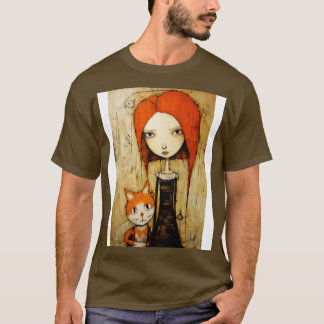 Girl and Cat 4 T-Shirt
