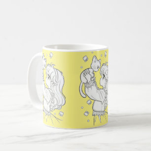 Girl and cat cup