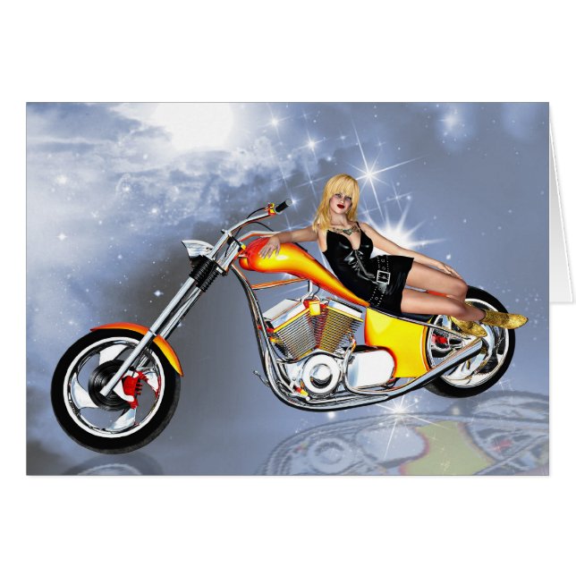 Girl and chopper (Front Horizontal)