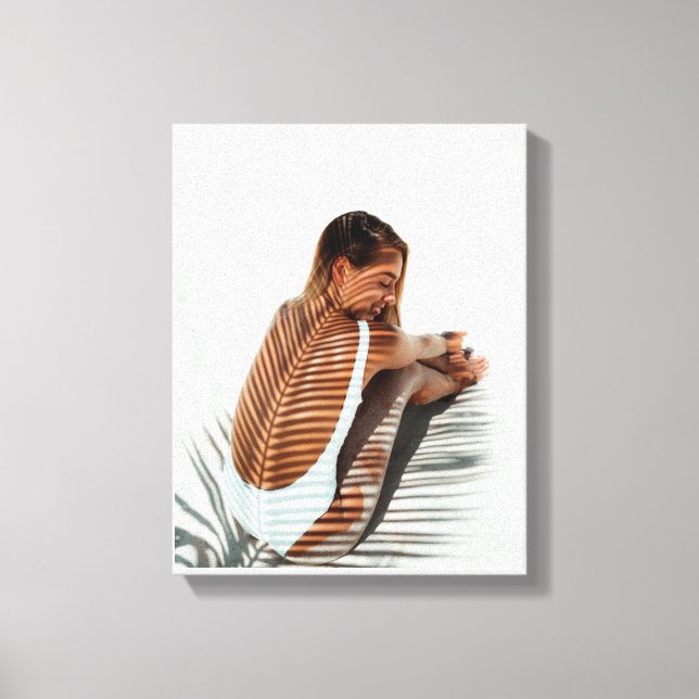 Girl and Coconut leaves Canvas Print (Front)