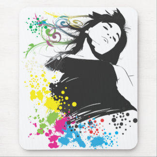 Girl and Colours. Mouse Pad