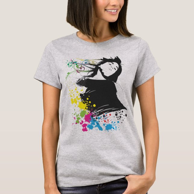 Girl and Colours. T-Shirt (Front)