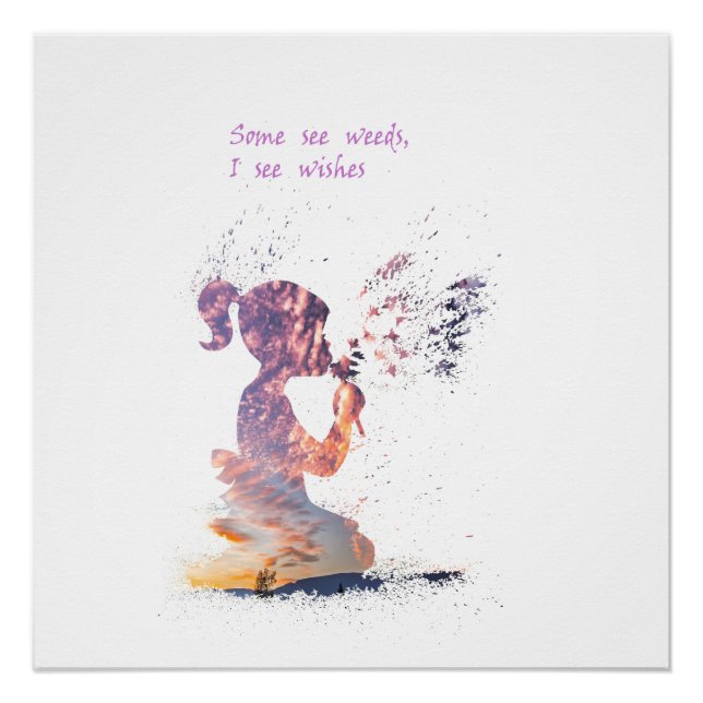 Girl and Dandelion  watercolour decor (Front)