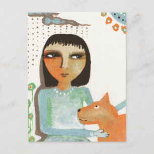 Girl and Dog Postcard